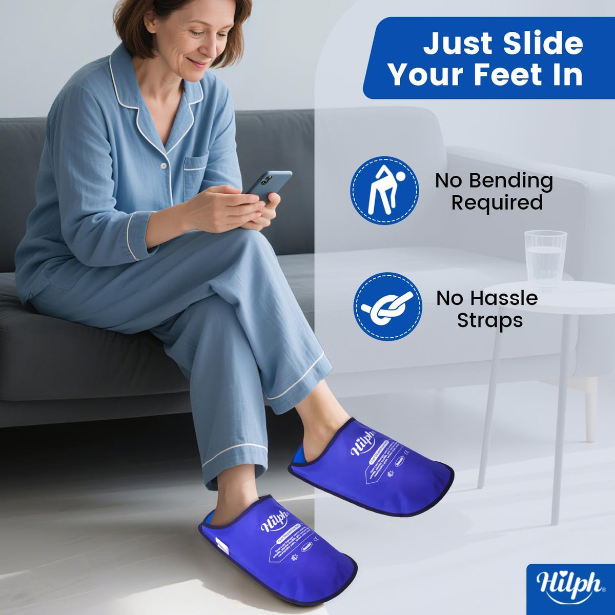 Foot Ice Pack Slippers for Plantar Fasciitis 1 Pair, Long Cooling