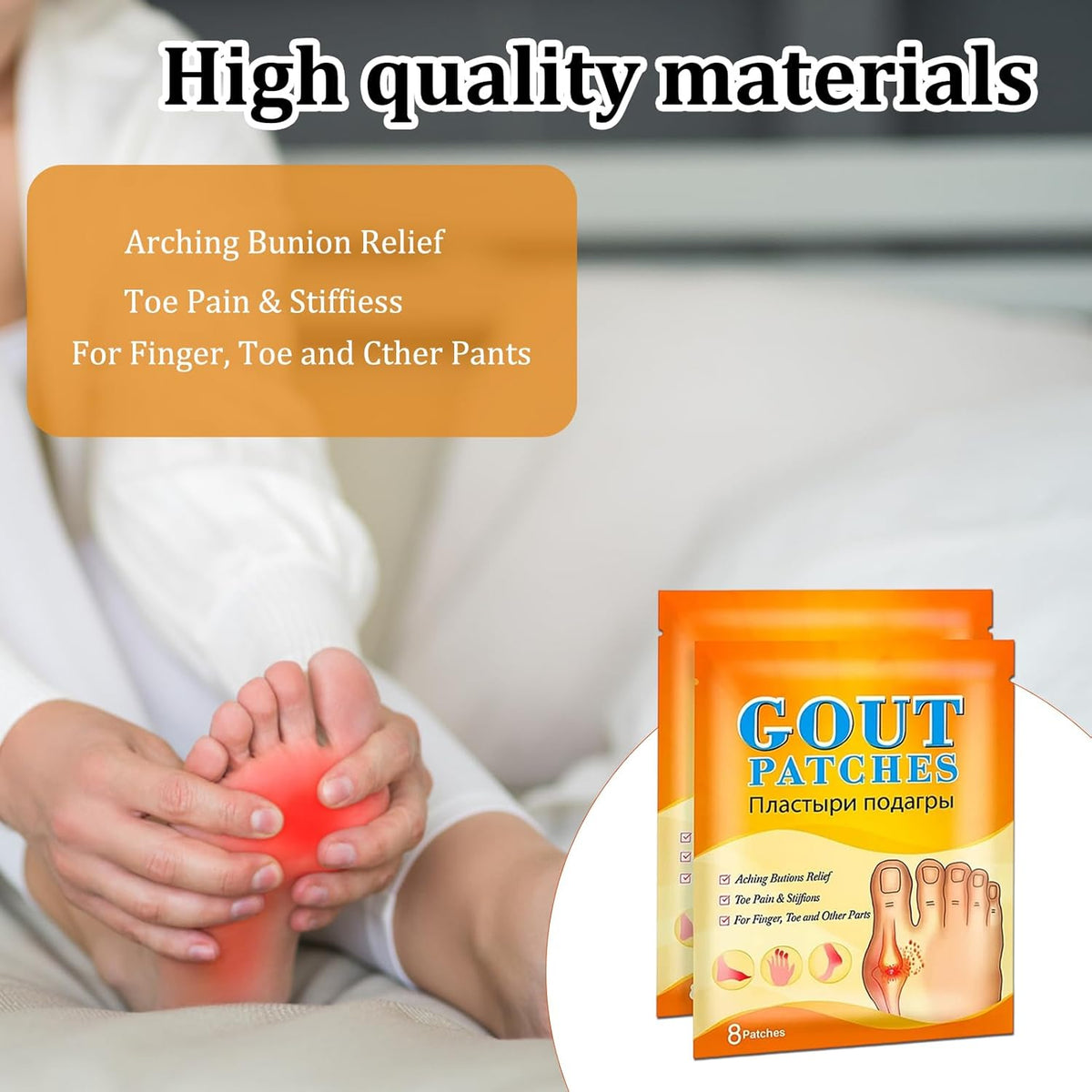 40Pcs Gout Relief Instant, Gout Treatment for Pain & Swelling, Reduce Inflammation, Instant Gout Reliefpatches Easy to Carry Not Easy to Fall off Daily Joint