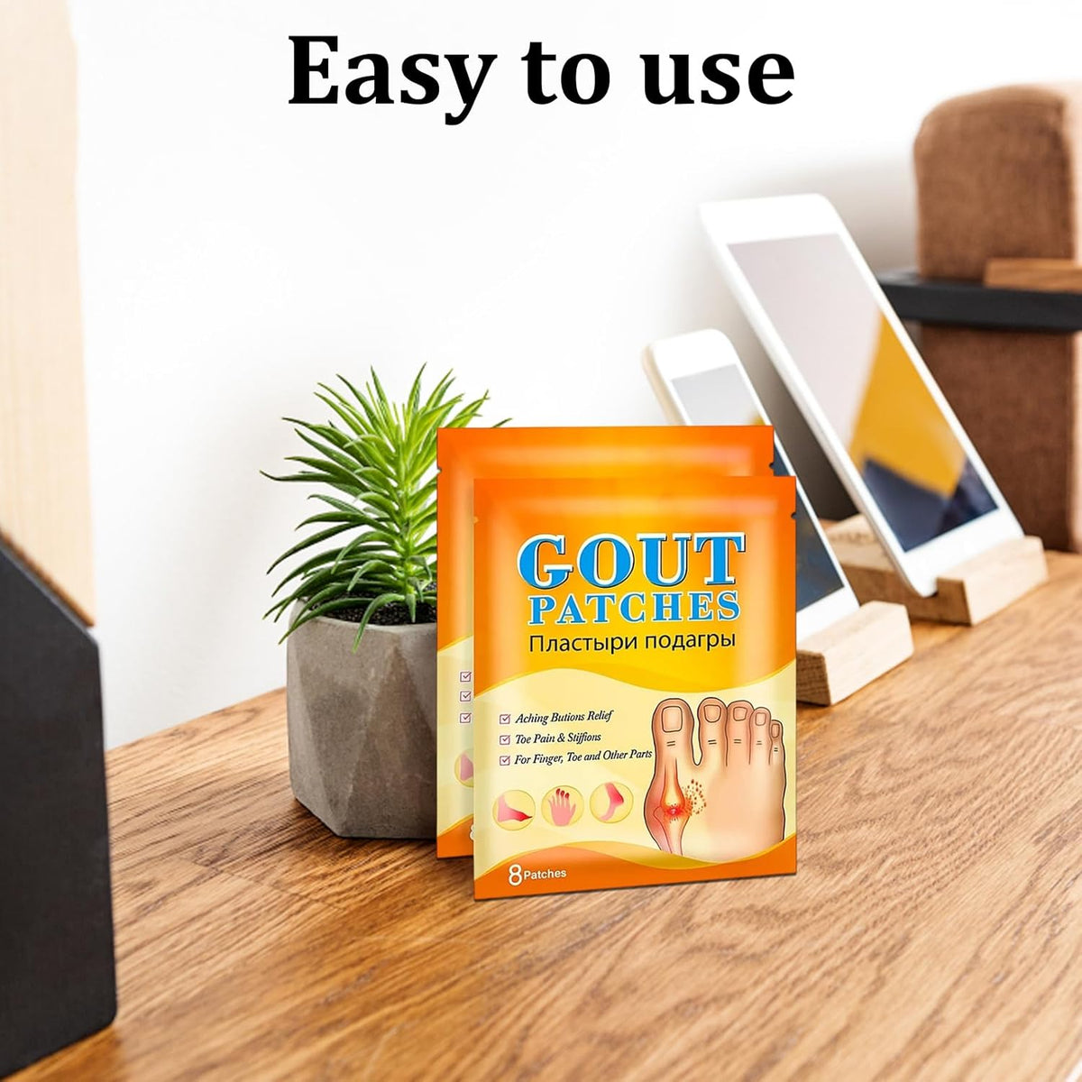 40Pcs Gout Relief Instant, Gout Treatment for Pain & Swelling, Reduce Inflammation, Instant Gout Reliefpatches Easy to Carry Not Easy to Fall off Daily Joint