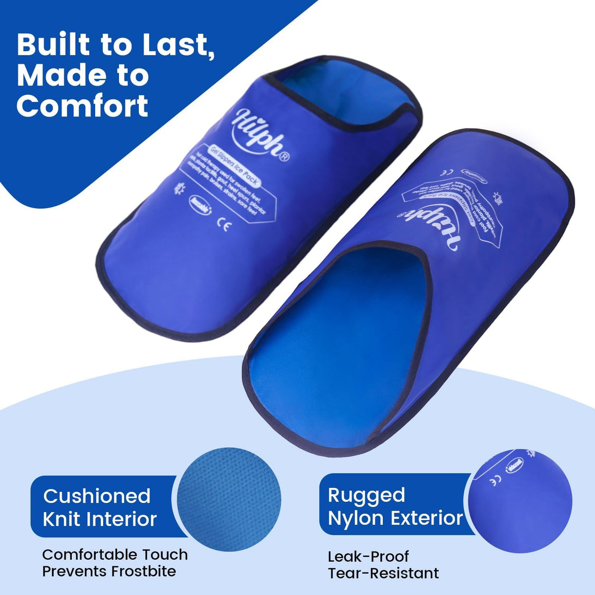 Foot Ice Pack Slippers for Plantar Fasciitis 1 Pair, Long Cooling