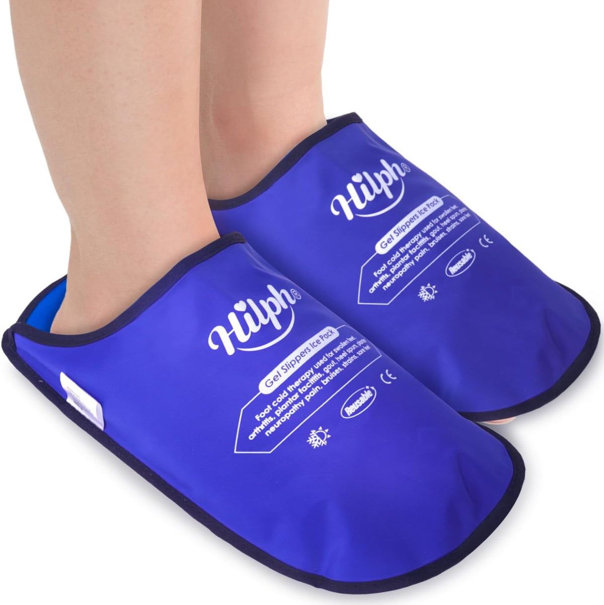Foot Ice Pack Slippers for Plantar Fasciitis 1 Pair, Long Cooling